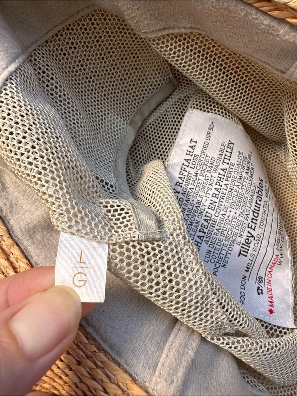 Tilley Women’s Brand Rebecca Sun Raffia Hat Vintage 90s Size LG